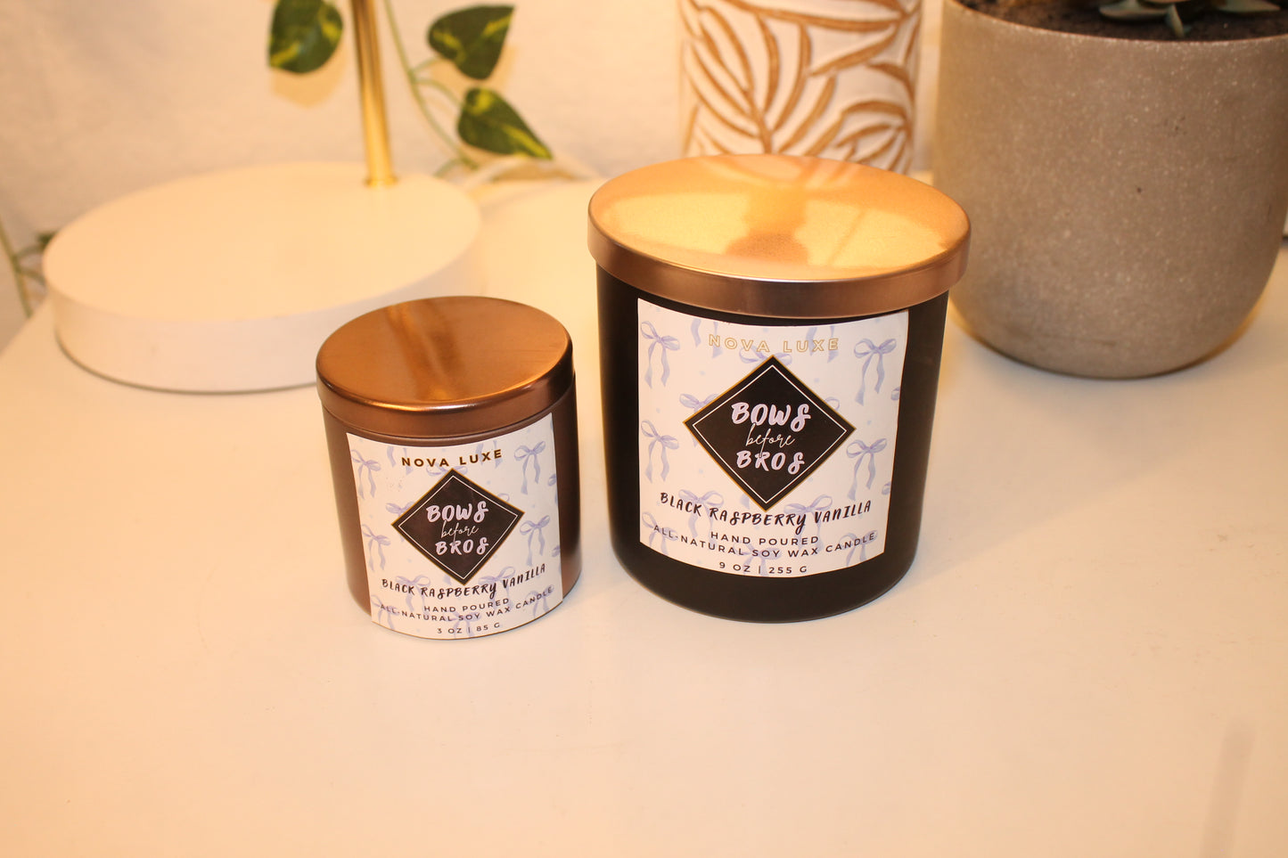 Bows Before Bros Candle